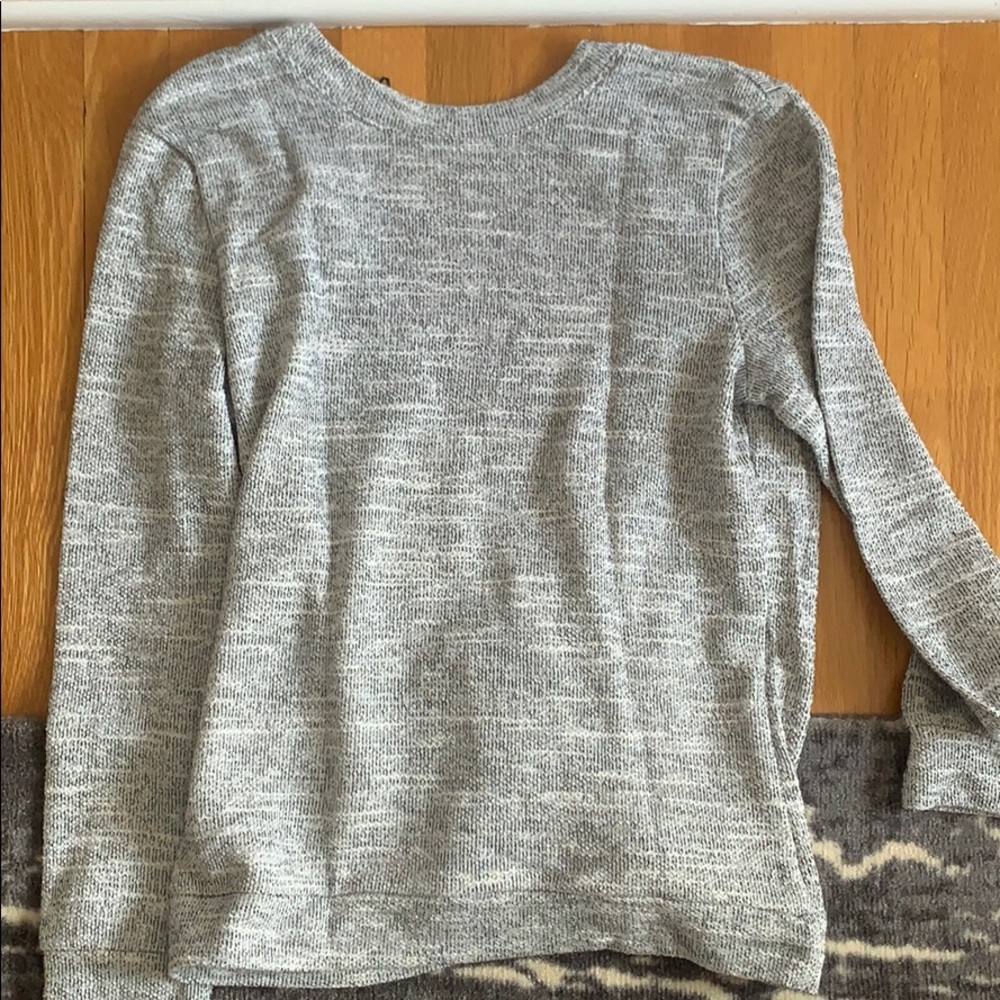 Open back grey sweater